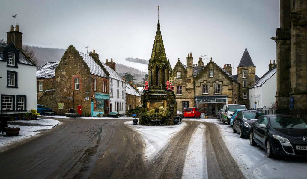 Falkland village in winter