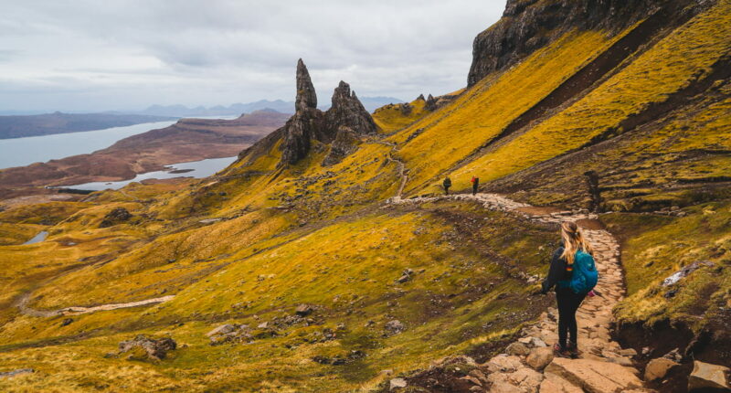 Zoe from the Absolute Escapes team at The Old Man of Storr on the Isle of Skye (credit - Zoe Kirkbride)