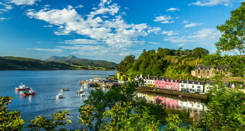 Colourful Portree harbour