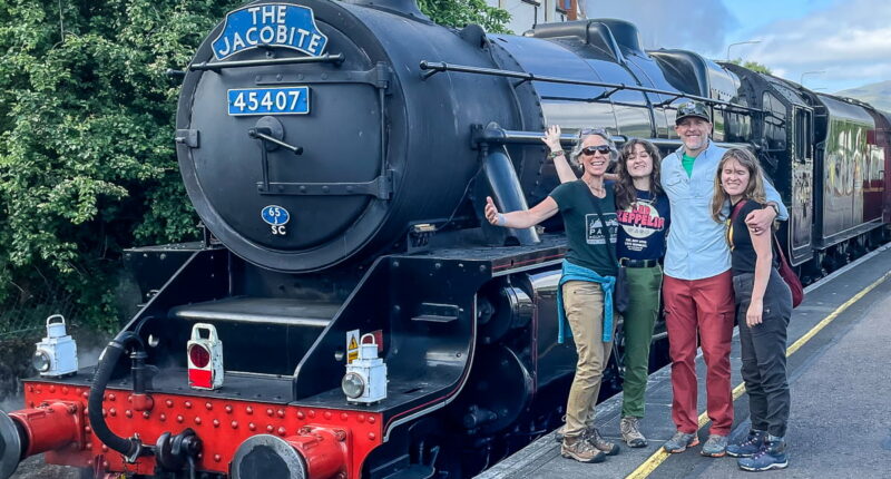 Absolute Escapes clients with the Jacobite Steam Train (credit - Jeff Neill)