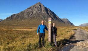 West Highland Way walkers by Buachaille Etive Mòr