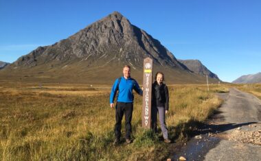 West Highland Way walkers by Buachaille Etive Mòr