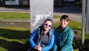 Happy walkers at the end of the West Highland Way in Fort William