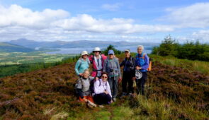 A group of hikers on the John Muir Way