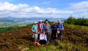 A group of hikers on the John Muir Way