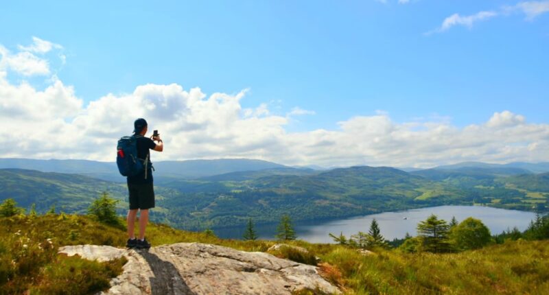 Our client Douglas enjoying the view on the Great Glen Way (credit - Douglas Sinclair)