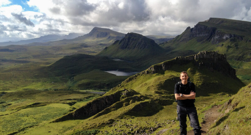 James from Absolute Escapes on the Trotternish Ridge
