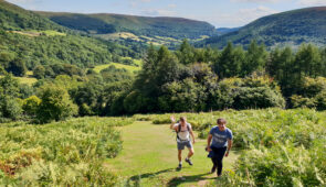 Offa's Dyke Path walkers near Llanthony