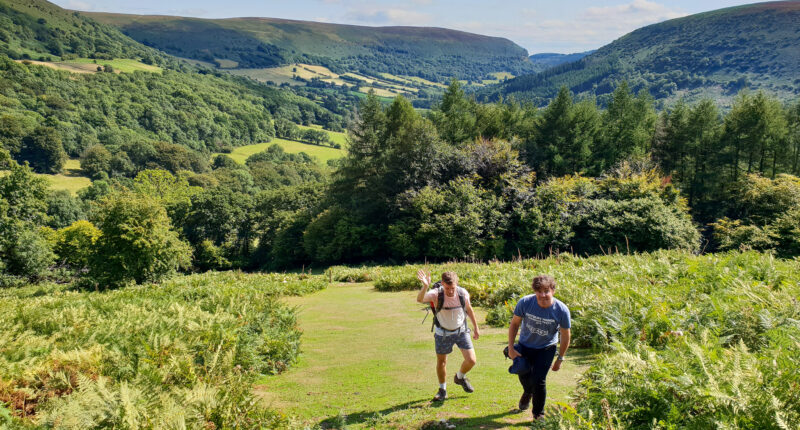 Offa's Dyke Path walkers near Llanthony