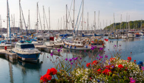 Yachts in St Peter Port, the capital of Guernsey