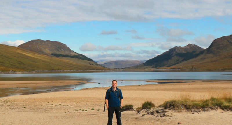 Hiker on the East Highland Way from Inverlair to Feagour (credit - James Fathers)