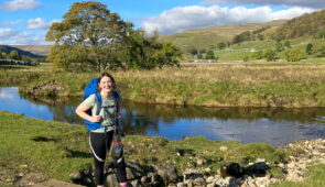 Laura from the Absolute Escapes team walking from Grassington to Buckden