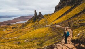 Zoe from the Absolute Escapes team at The Old Man of Storr (credit - Zoe Kirkbride)