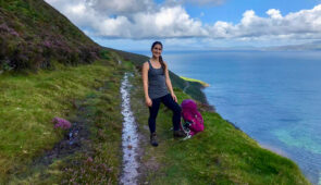 Katia from the Absolute Escapes team walking to Foilmore