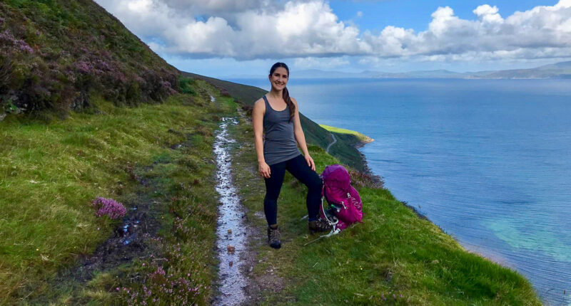 Katia from the Absolute Escapes team walking to Foilmore