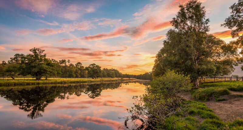 Sunset over the River Spey