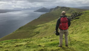 An Absolute Escapes client enjoying the views from the Skye Trail (credit - Jeff Stallings)