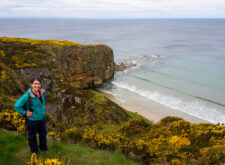 Katia from Absolute Escapes walking from Findhorn to Lossiemouth