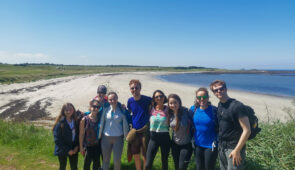 The Absolute Escapes team walking the Berwickshire Coastal Path
