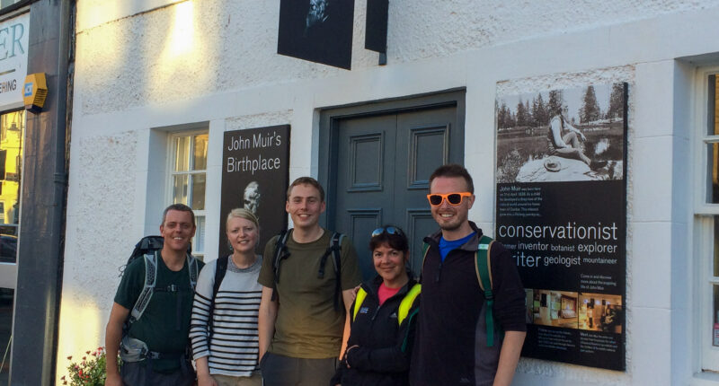The Absolute Escapes team at John Muir's Birthplace, Dunbar