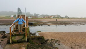 Absolute Escapes walker on the Bridge to Nowhere near Dunbar