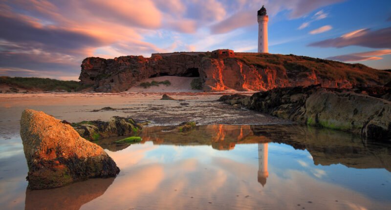 Sunset over Lossiemouth Lighthouse