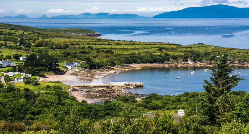 The scenic coastline around the Iveragh Peninsula