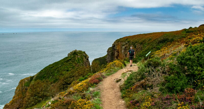 Walking the Jersey Coastal Path near Greve de Lecq