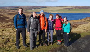 Absolute Escapes team members walking the Southern Upland Way