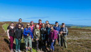 The Absolute Escapes team with some of our clients walking the St Cuthbert's Way (credit - Zoe Kirkbride)
