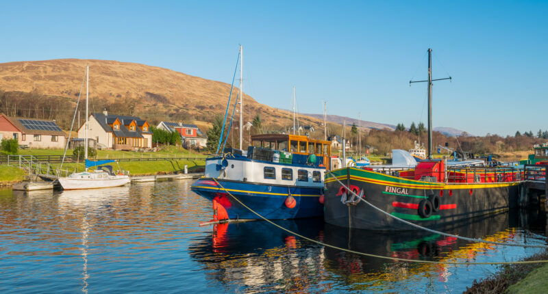 Barges on the Caledonian Canal