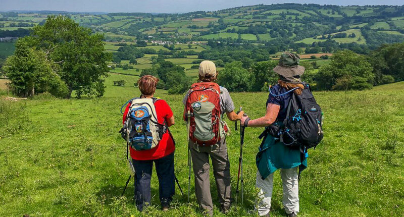 Offa's Dyke Path walkers enjoying the view