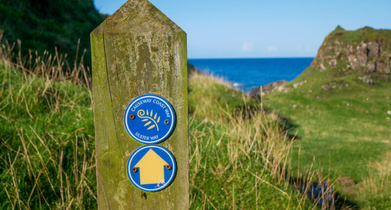 Waymarker on the Causeway Coast Way