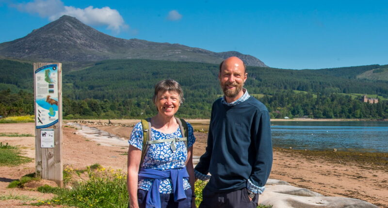 Absolute Escapes clients walking the Arran Coastal Way