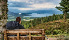 An Absolute Escapes client enjoying the views when walking from Helensburgh to Balloch (credit - Desiree Ventura)