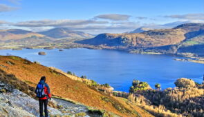 Hiker above Derwent Water (credit - Kevin Eaves)