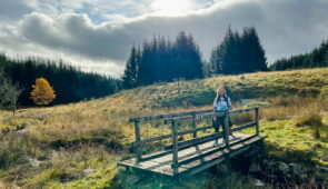 Nairne from the Absolute Escapes team walking from Kirkmichael to Spittal of Glenshee