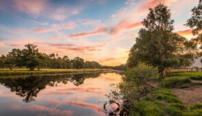 Sun setting on the River Spey