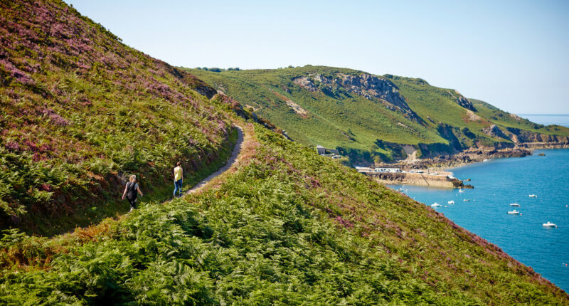 Walkers on the Jersey Coastal Path