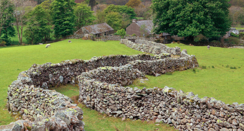 Walled path on the Tour of the Lake District