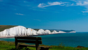 Hope Gape, looking along the coastline of the Seven Sisters white chalk cliffs