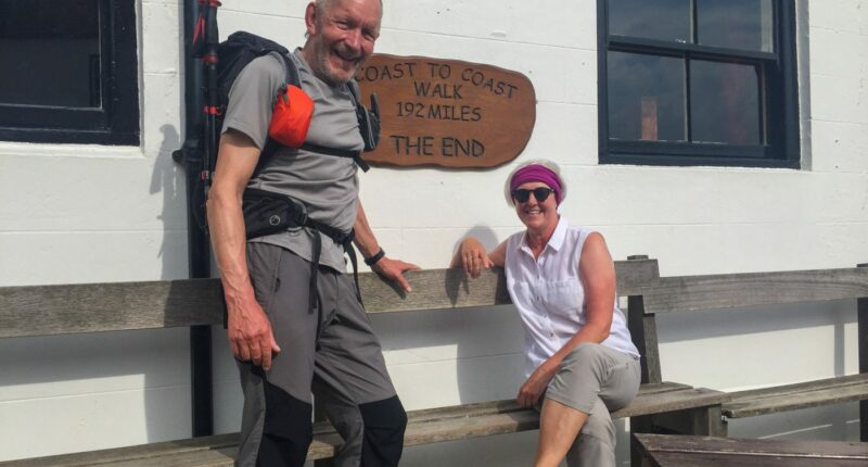 The end of the Coast to Coast in Robin Hood's Bay