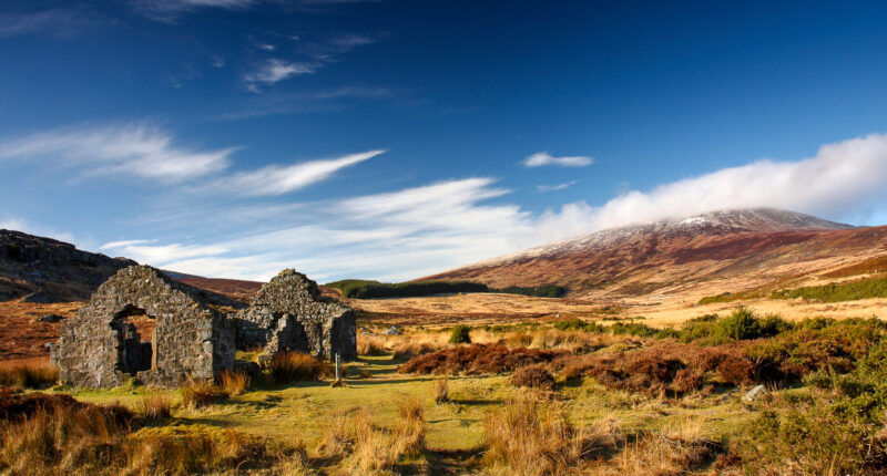 Wicklow Mountains with a dusting of snow in springtime