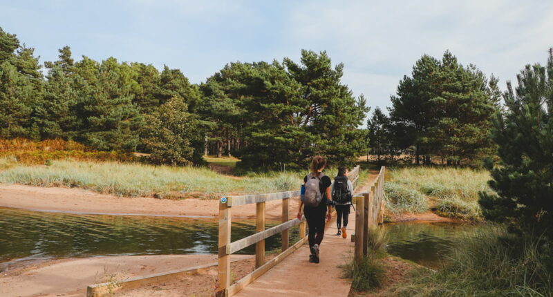 Absolute Escapes team members walking through Dunbar Country Park (credit - Zoe Kirkbride)