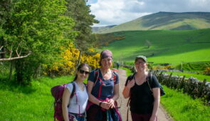 Katia, Sheila and Sine from the Absolute Escapes team walking the St Cuthbert's Way (credit - Scott Smyth)