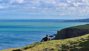 Taking in the view on the Berwickshire Coastal Path