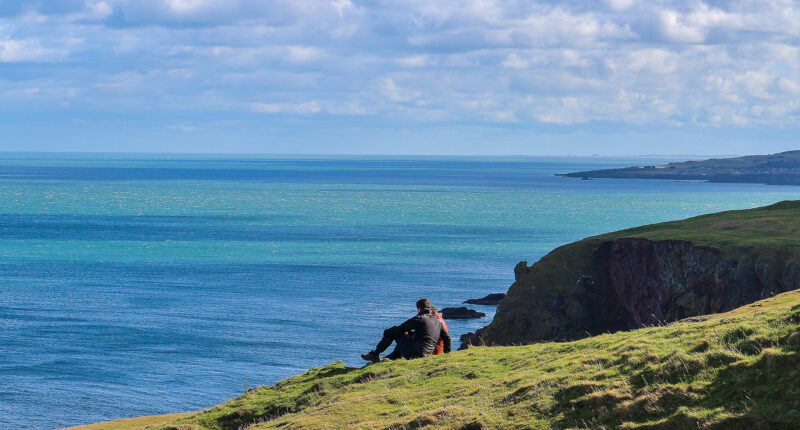 Taking in the view on the Berwickshire Coastal Path