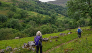 Absolute Escapes walkers leaving the village of Keld