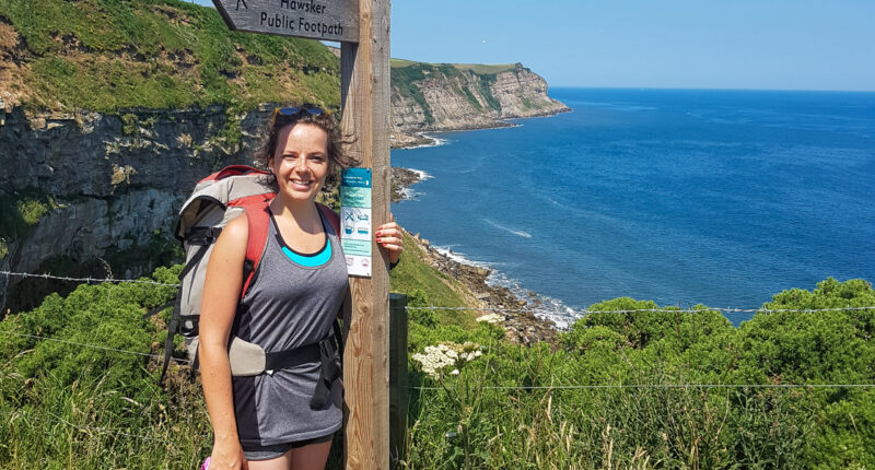 Hiker on the Cleveland Way