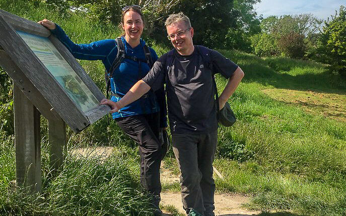 Walkers on South Downs Way